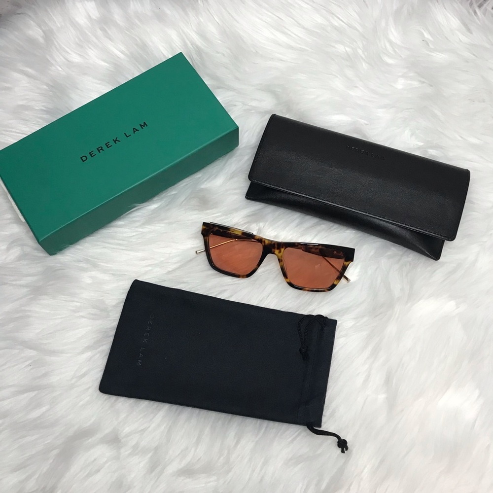 Derek Lam Natalie Cloud Tortoise Retro Sunglasses - Picture 6 of 16